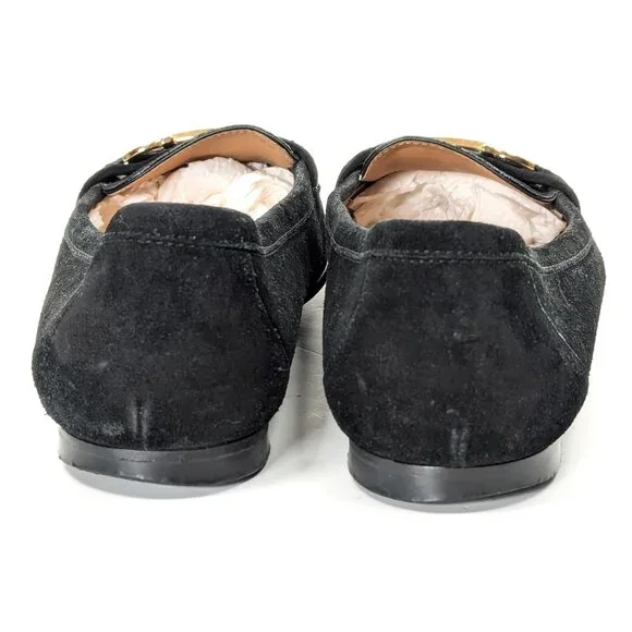 SALVATORE FERRAGAMO Gancini Suede Loafers Women's Loafers 10.5